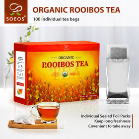 Soeos Rooibos Tea prepared hot or iced for any time of day.