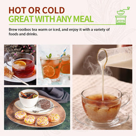 Soeos Rooibos Tea is naturally caffeine-free for evenings.