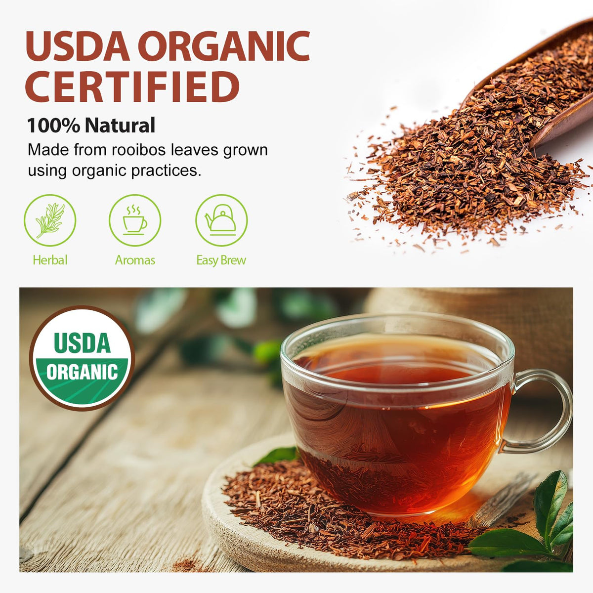 Soeos Rooibos leaves are pure and premium in quality.