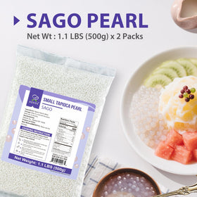 Soeos Sago Pearls ingredients highlight, high quality sago starch.