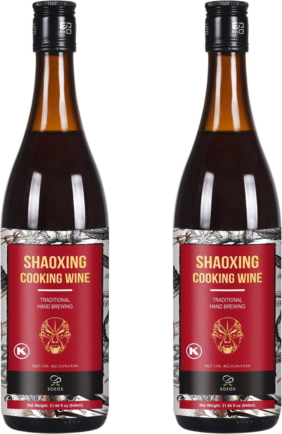 Soeos Shaoxing wine bottle pour enhances stir-fry aroma and authenticity.