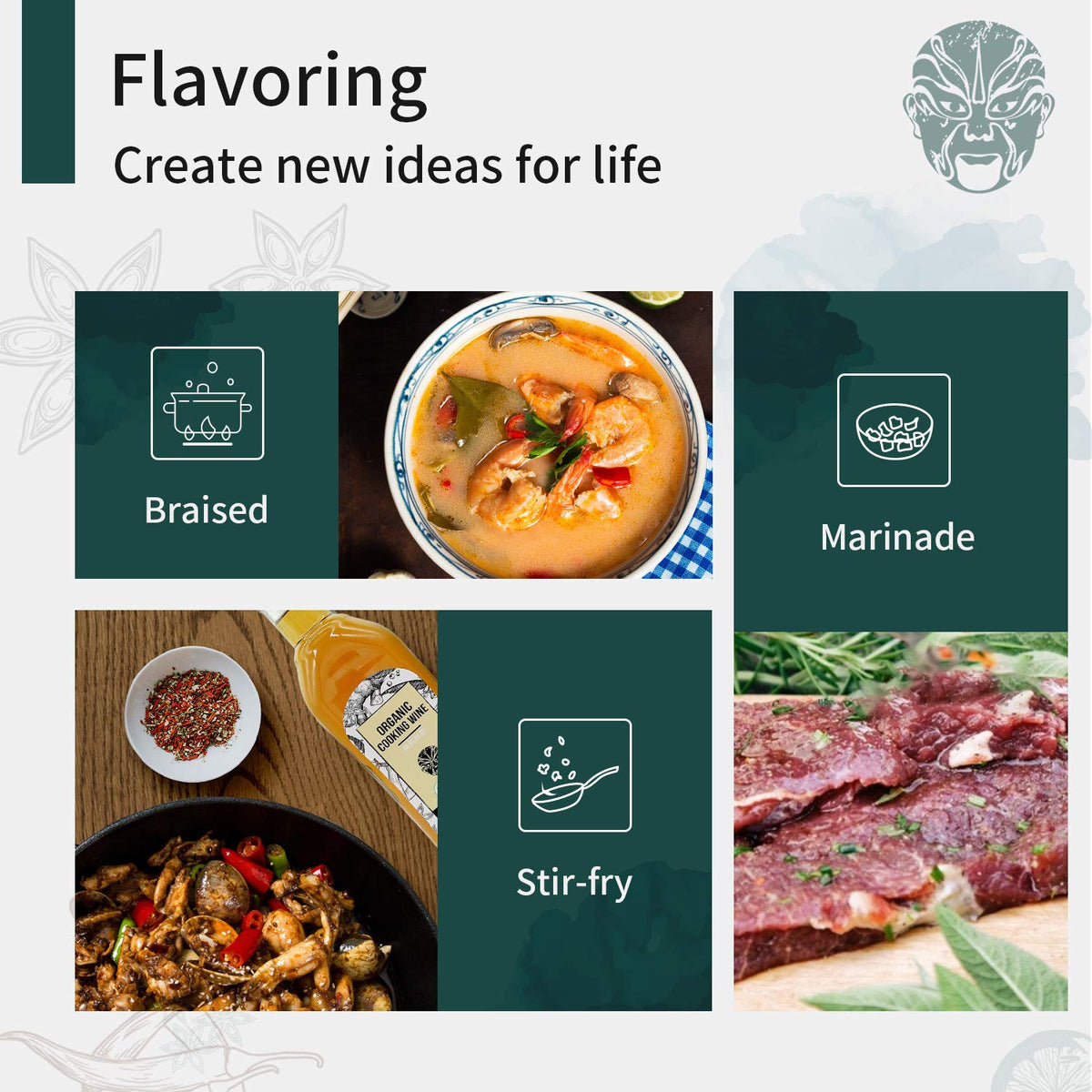 Soeos Organic Shaoxing wine in dumpling stuffing boosts aroma and richness.