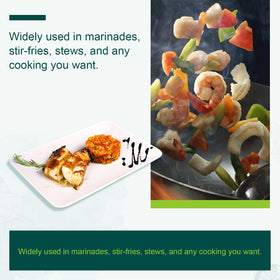 Soeos Shaoxing wine used during high-heat cooking for richer sauces.