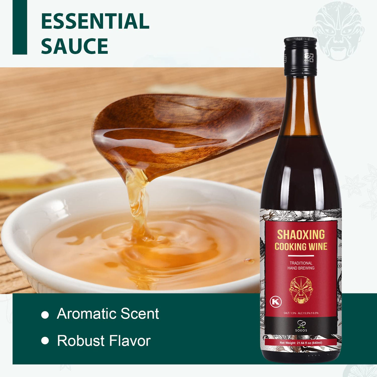 Soeos Shaoxing wine in pan sauces enriches flavor and texture.