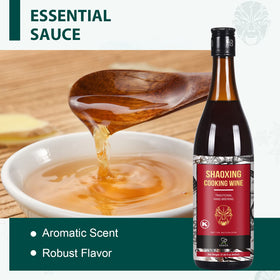 Soeos Shaoxing wine in pan sauces enriches flavor and texture.