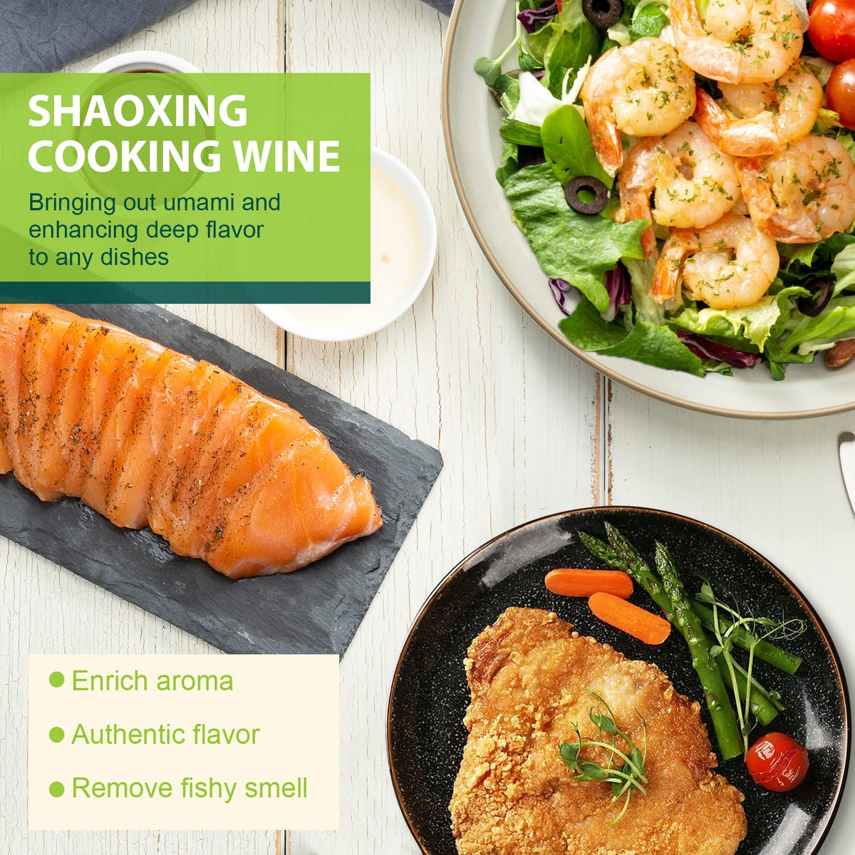Soeos Shaoxing wine enriches soup and marinade aromas.