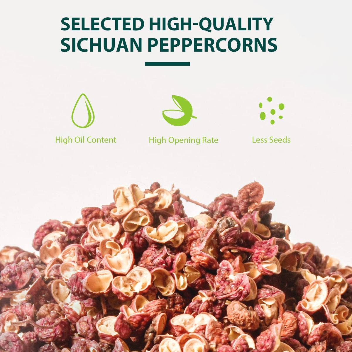 Open bag of Soeos Sichuan peppercorns on kitchen counter