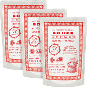 Soeos Thai Rice Flour packaging shows a 48-ounce box for versatile cooking.