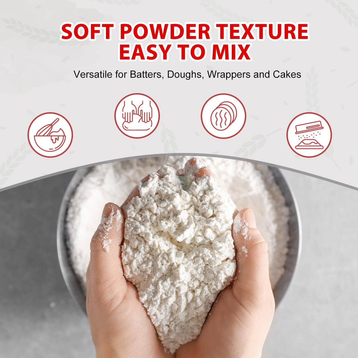 Soeos Thai Rice Flour in a bowl of silky batter ready for cooking.