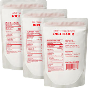 Soeos Thai Rice Flour finely milled powder for smooth batters and doughs.