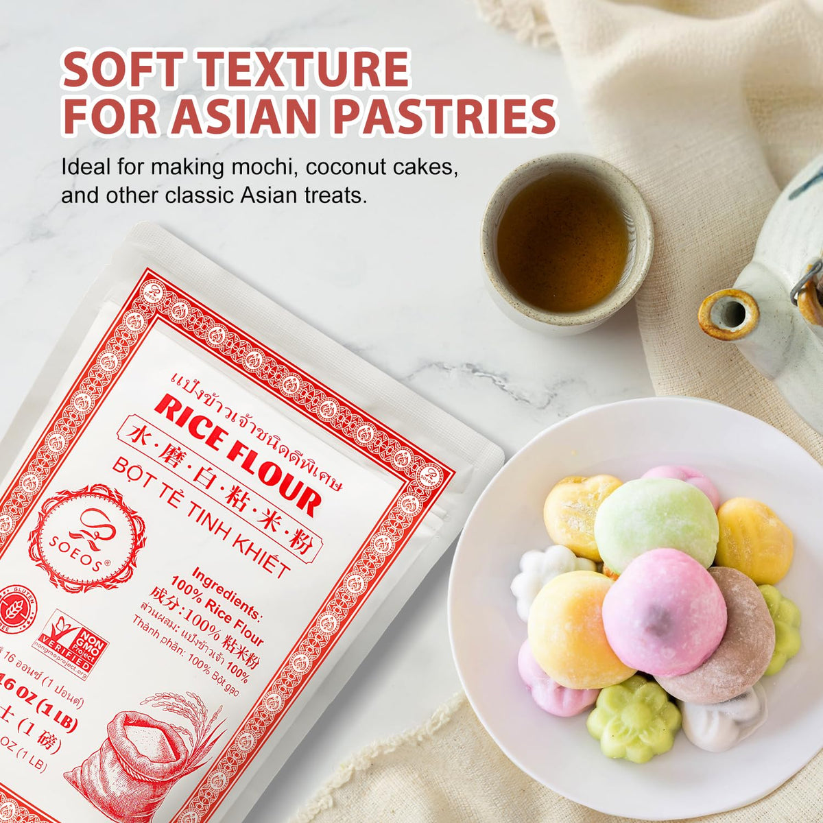 Soeos Thai Rice Flour for traditional Thai dishes like dumplings.