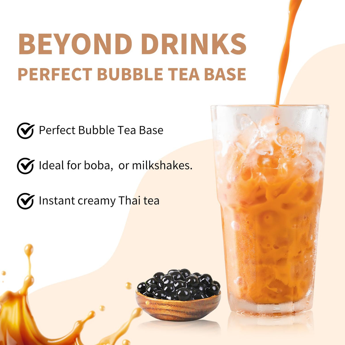 Soeos Thai Tea Milk Tea mix in a bowl ready to blend for rich beverages