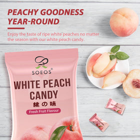 Soeos White Peach Candy sharing-friendly box supports small gatherings and tokens.