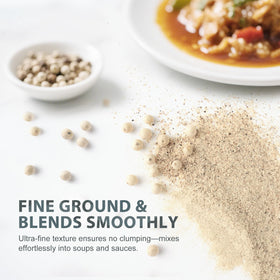 Soeos white pepper seasoned meat evokes subtle heat in marinades