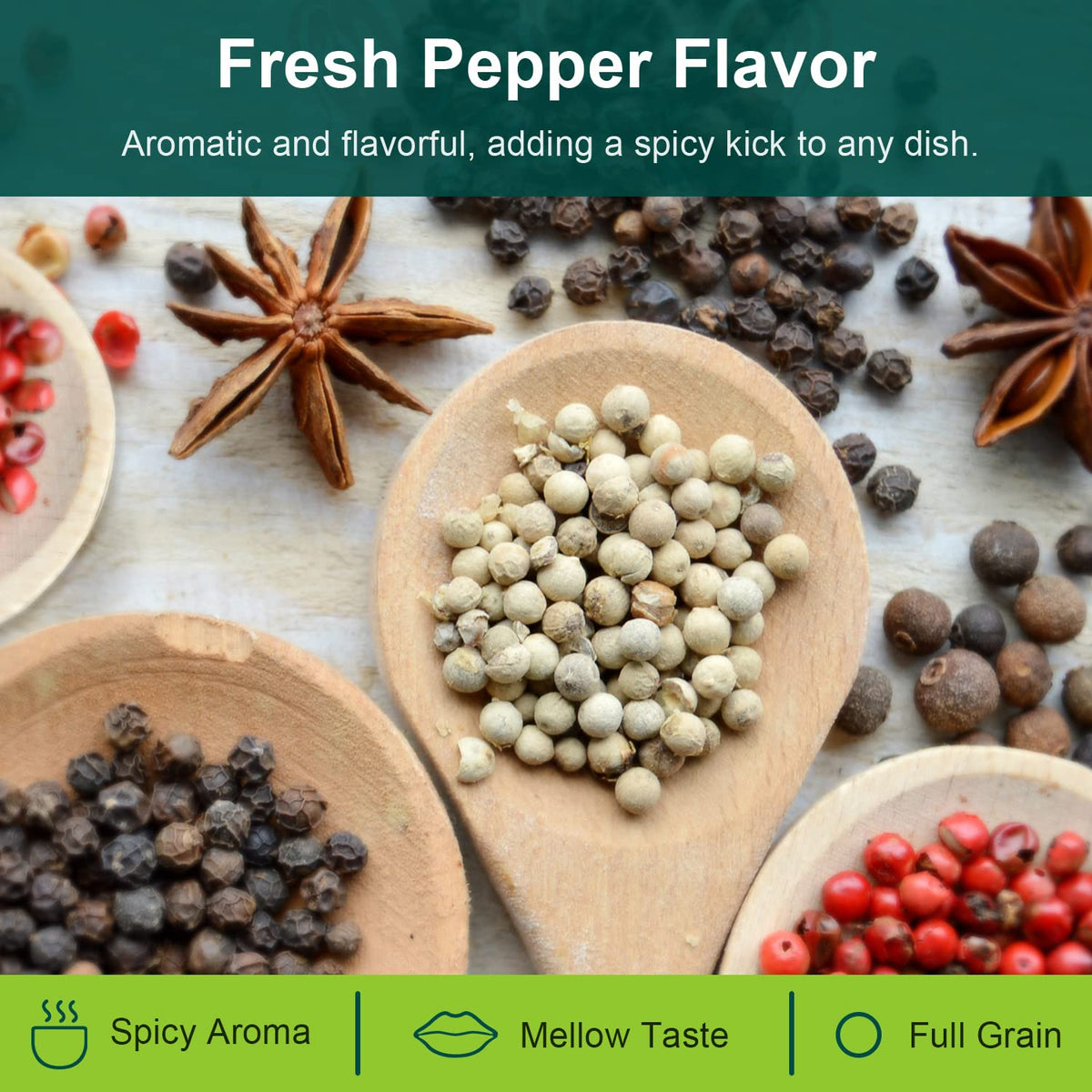 Soeos White Peppercorns used in kitchen ideas for light dishes