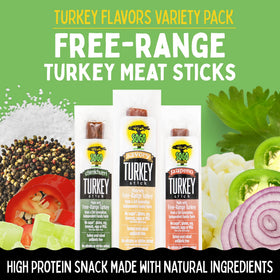 Sogo Snacks free-range turkey shot highlighting farm-raised quality.