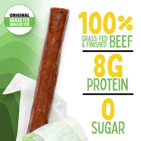 Sogo Snacks Grass-Fed beef stick ingredients close-up highlighting grass-fed source