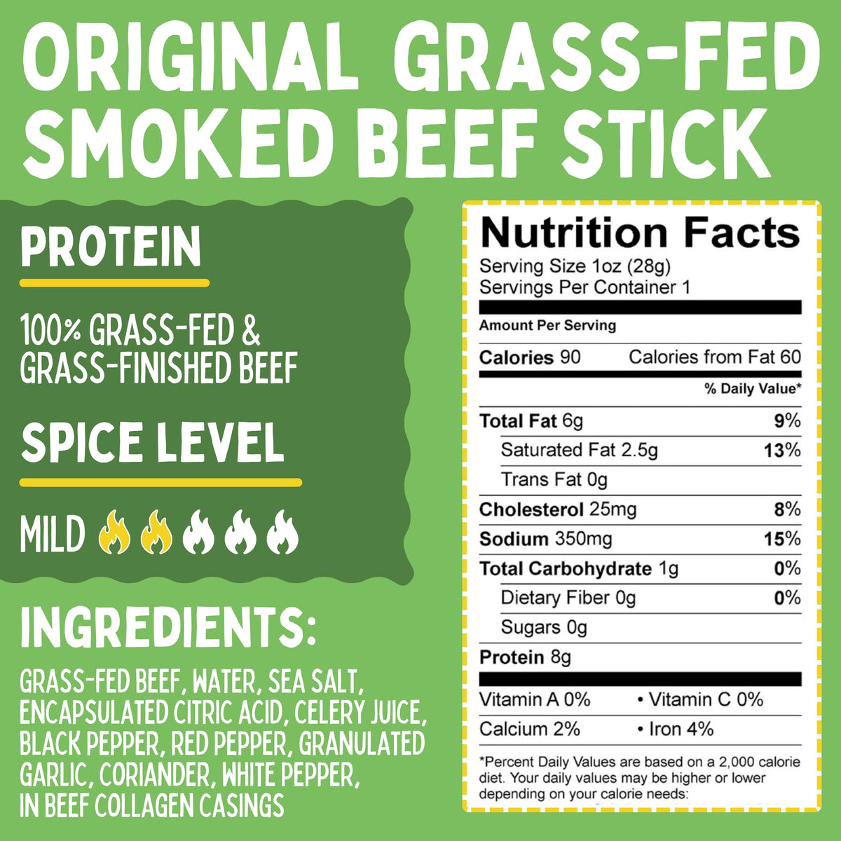 Sogo Snacks No Nitrates label on beef stick emphasizing clean ingredients