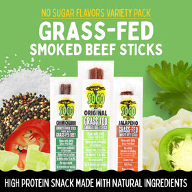 Sogo Snacks Chimichurri flavor beef jerky sticks for bold flavor lovers.
