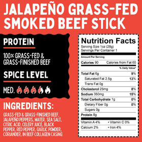 Sogo Snacks grass-fed, non-GMO beef jerky with no nitrates or nitrites.