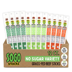 Sogo Snacks Original flavor beef jerky sticks, protein-rich on-the-go snack.