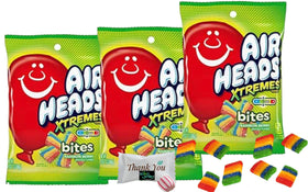 Soko Smiles Airheads Xtremes Bites pack on display, fruity non-melting candy for parties