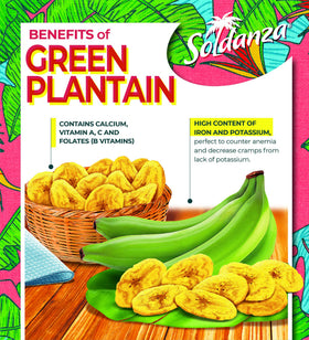 Soldanza plantain chips crisp close-up showcasing golden, crunchy texture.