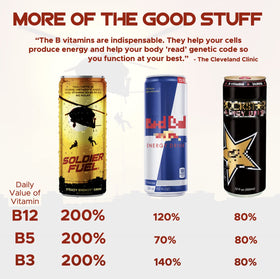 Soldier Fuel steady energy trademark image; official label for reliable daytime energy.