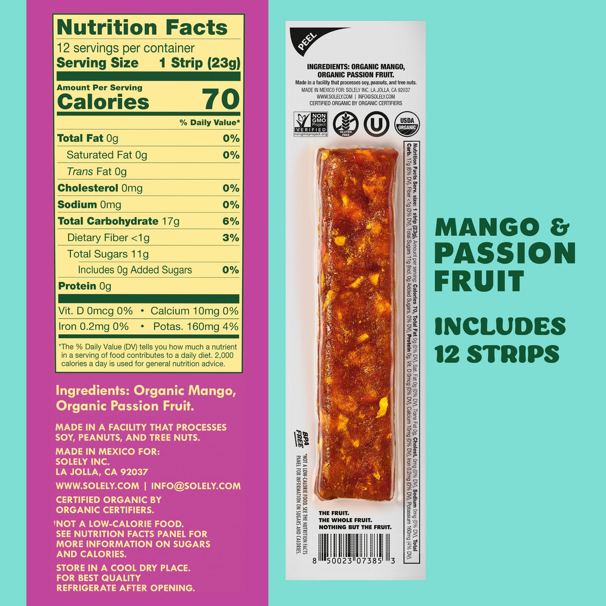 SOLELY healthy snack on the go for kids and adults.