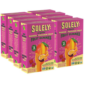 SOLELY mango-passion-fruit gummies front pack for on the go snacking