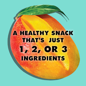 A serving of SOLELY mango strips, ideal for lunchboxes and travel.