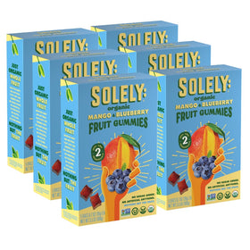 SOLELY Organic Mango Blueberry Gummies pack for on-the-go snacking