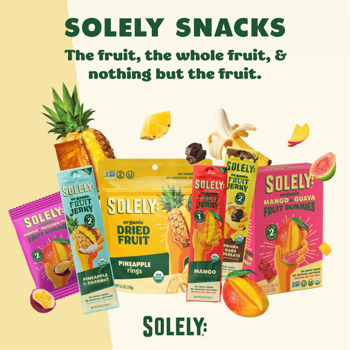 Shelf-stable fruit snack setup ideal for travel and pantry