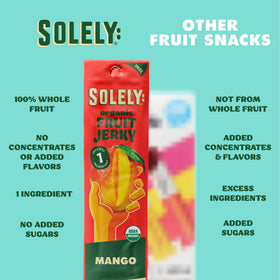 Fresh organic dried mango texture showcases wholesome ingredients from SOLELY.