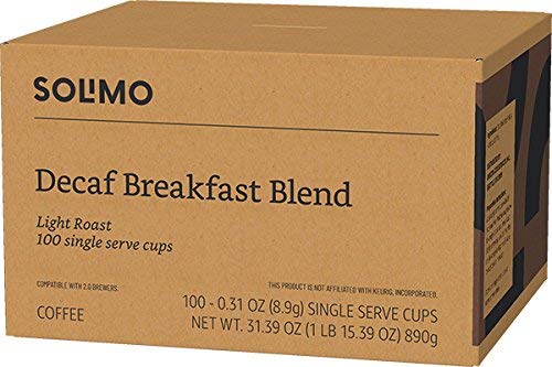 Solimo Decaf Breakfast Arabica beans close-up highlighting quality