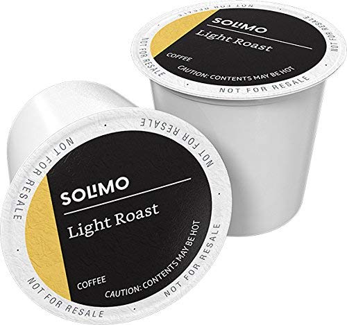 Solimo Morning Light light roast coffee pods packaging for quick morning brew
