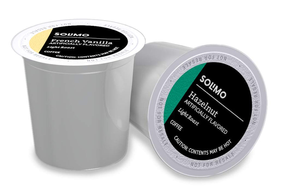 Solimo French Vanilla coffee pods for Keurig brewers deliver a creamy vanilla aroma.