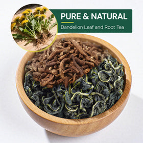 Solisleaf dandelion leaf and root tea bags feature sun-dried leaves for natural flavor