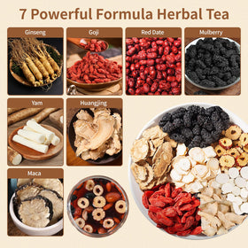 Solisleaf Ginseng Six Treasure Tea teabags ready for convenient, flavorful morning ritual