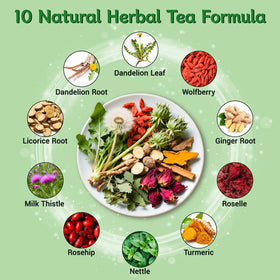 Solisleaf Liver Detox Tea packaging showing convenient independent sachets