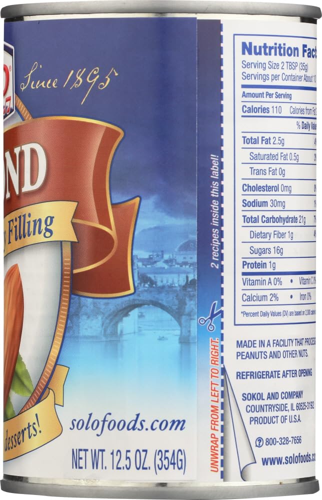 Solo Almond Filling pack of 6 cans supports home baking projects