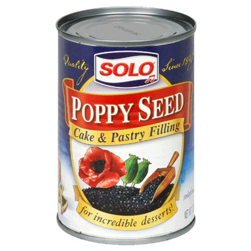 Solo Poppy Seed Filling 12.5 oz can, versatile dessert filling for muffins, cookies and cakes.