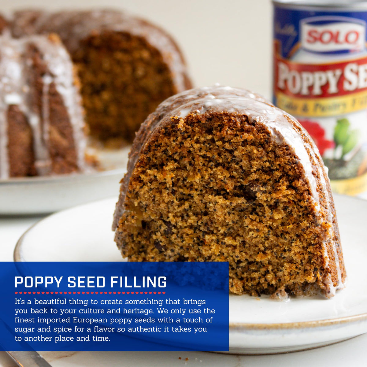 Solo Poppy Seed Filling open can reveals creamy texture ideal for fillings