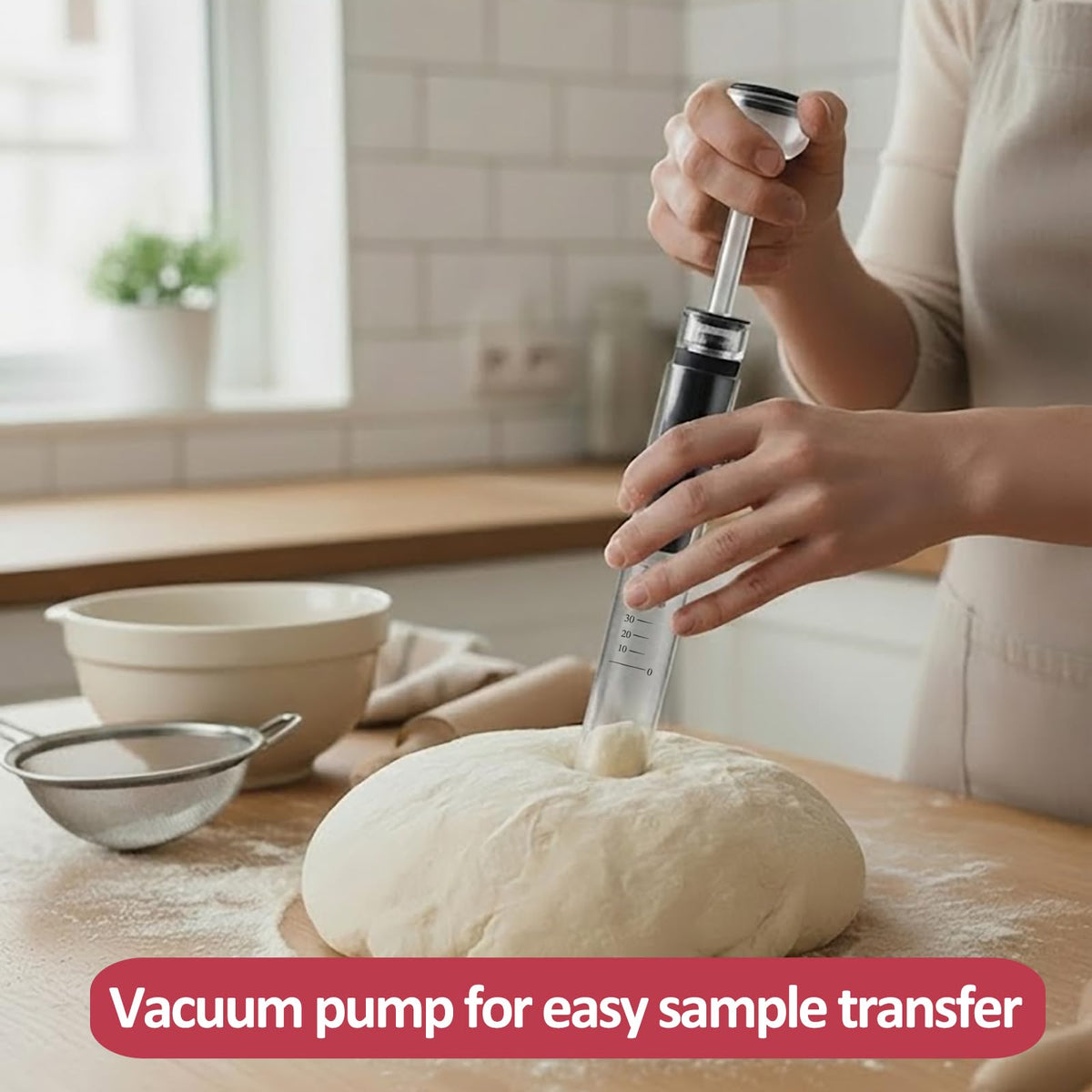 Solrify vacuum pump helps transfer samples quickly and cleanly.