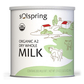 Dr. Mercola Solspring A2 dry whole milk canister for versatile organic powder use