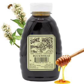Some Honey Buckwheat Honey jar shows bold flavor and natural purity.