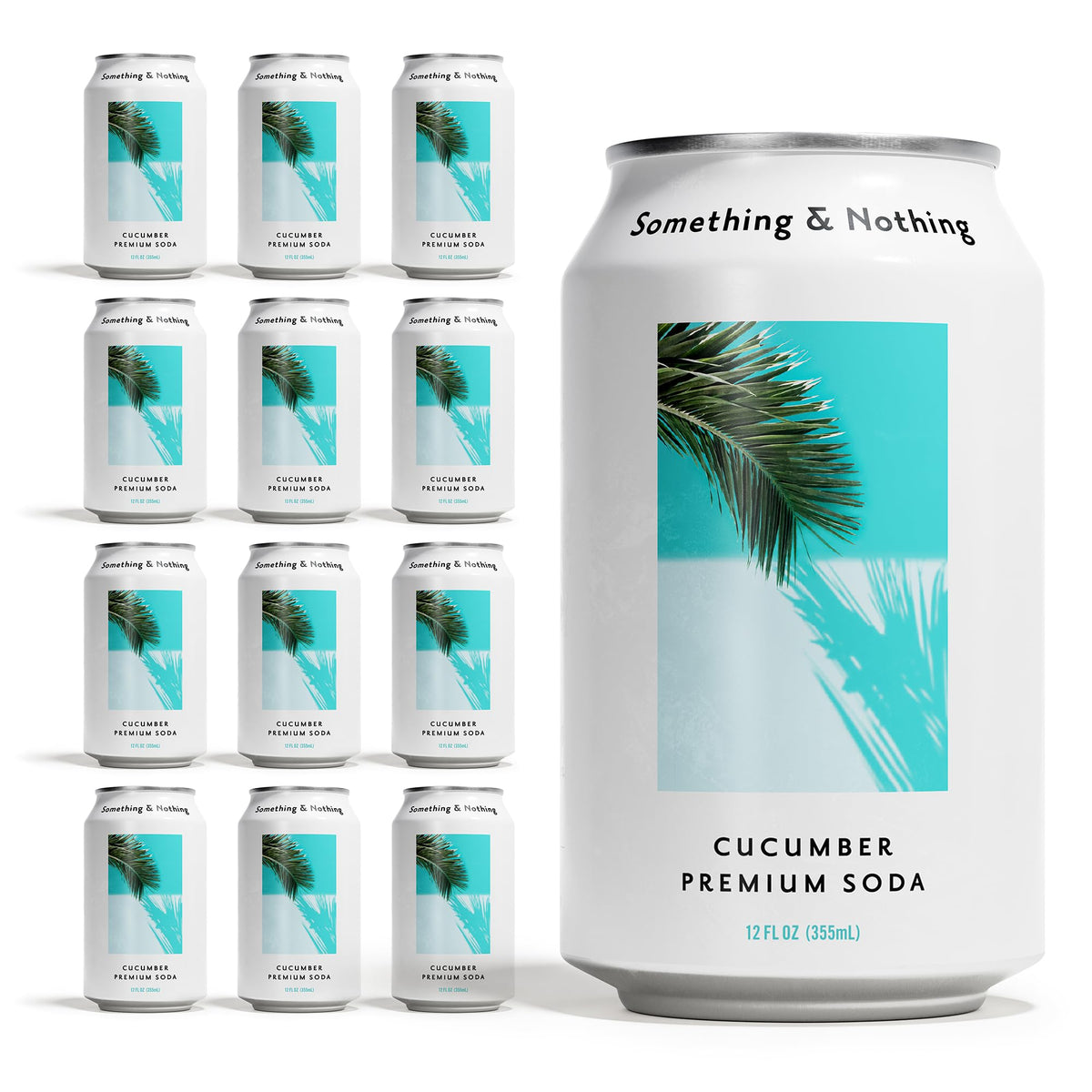 Something & Nothing cucumber sparkling water can shows refreshing flavor with low calories.