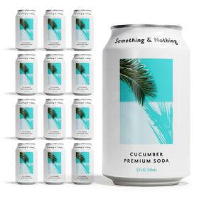 Something & Nothing cucumber sparkling water can shows refreshing flavor with low calories.