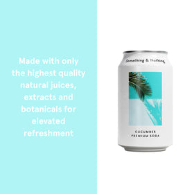 Something & Nothing cucumber sparkling water pour into a glass highlights crisp aroma.
