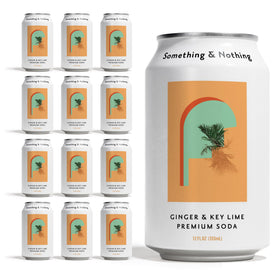 Something & Nothing Ginger & Lime sparkling water can front, bold flavor ready to enjoy.